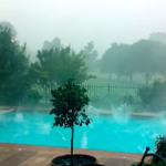 While Filming This MASSIVE Hail Storm, Pay Close Attention To The Pool! I Got Chills!